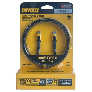 Reinforced Cable for USB-C to USB-C, 100W, 4 ft.
